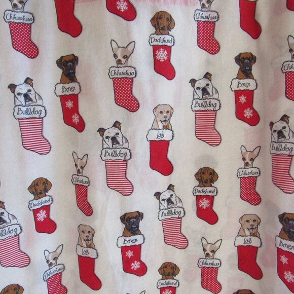 Christmas VIBES Dog Breeds Pajamas M Assorted Dogs in Stockings 100 Cotton Thin - Picture 1 of 12